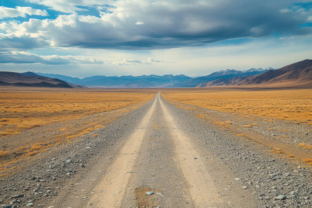 Desert Road to the Mountain Rangeの素材