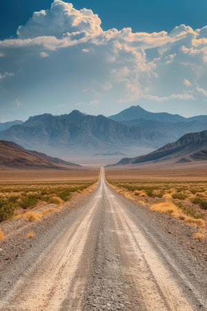 Desert Road to the Mountain Rangeの素材