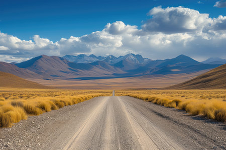Desert Road to the Mountain Rangeの素材