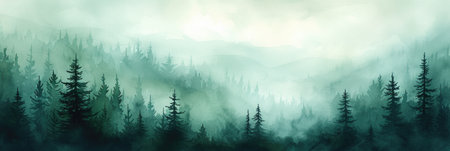 Ethereal Trees in a Watercolor Woodlandの素材