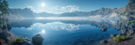Majestic Lake Reflections at Mountain Sunriseの素材