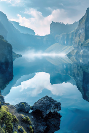 Majestic Lake Reflections at Mountain Sunriseの素材