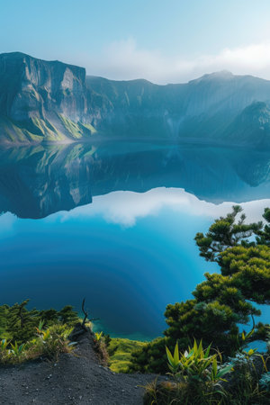 Majestic Lake Reflections at Mountain Sunriseの素材