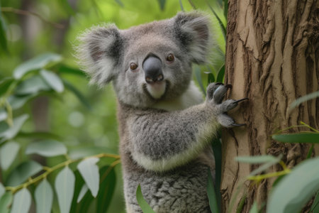 Adorable Koala in Eucalyptus Habitatの素材
