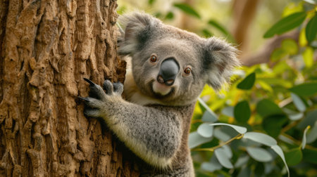 Adorable Koala in Eucalyptus Habitatの素材