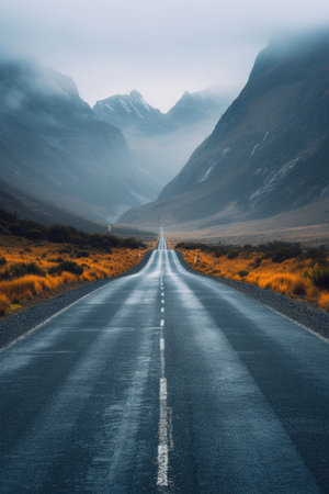 Open Road through Misty Mountainsの素材