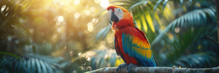 parrot in a dense forestの素材