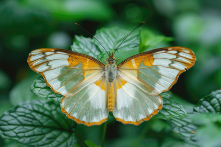 Butterfly Resting on Green Foliageの素材
