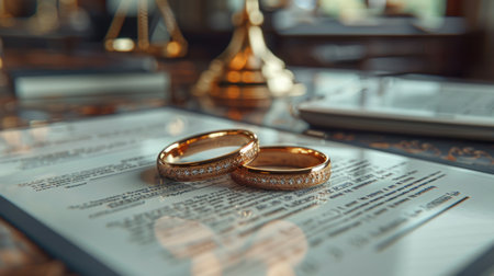 Elegant Wedding Bands on Marriage Certificateの素材