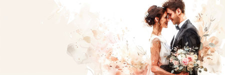 Watercolor Bride and Groomの素材