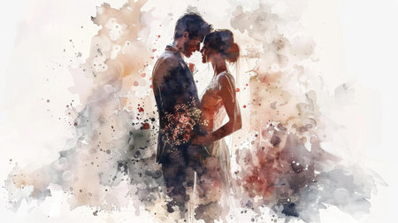 Watercolor Bride and Groomの素材