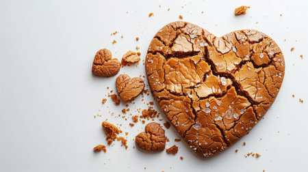 Cracked Heart-Shaped Cookies Sprinkled with Sea Saltの素材