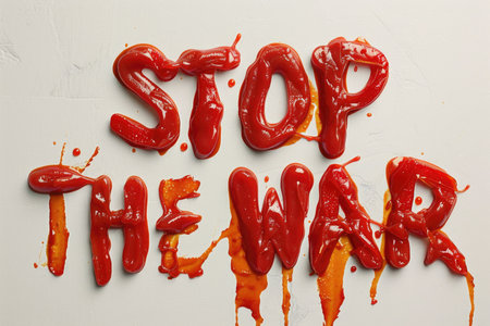Stop the War Text in Ketchupの素材