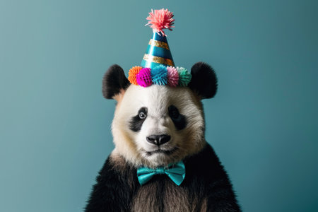 Panda Bear Ready for a Birthday Bashの素材