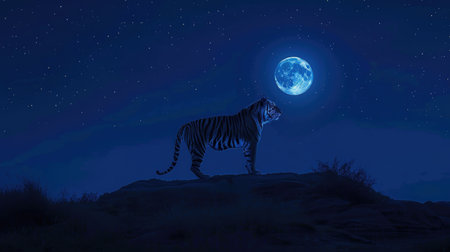 Tiger in Moonlightの素材
