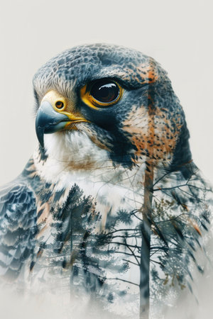 Peregrine Falcon Double Exposureの素材