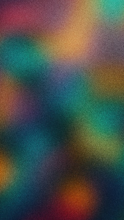Dark and Multicolored Abstract Gradient Texture Background with Deep Blending of Purple, Blue, and Yellow Hues and Grainy Noise Effect, Grainy Gradients Style, Vintage Noise, Abstract Backgroundの素材