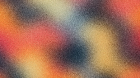 Soft orange, red, and blue gradient background with grainy texture, evoking a warm, blurred abstract look, Grainy gradients style, vintage noise, abstract backgroundの素材