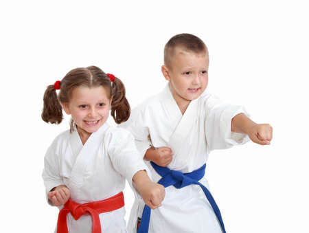 Athletes on a white background beat punch handの写真素材
