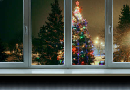 New Year's landscape outside the windowの写真素材