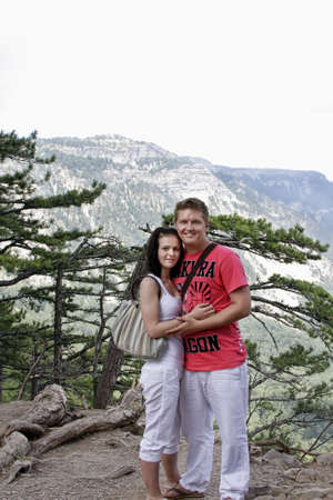 The guy and the girl against a breakawayの写真素材