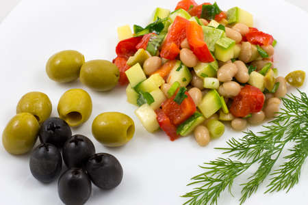 Lent vegetable salad with zucchiniの写真素材