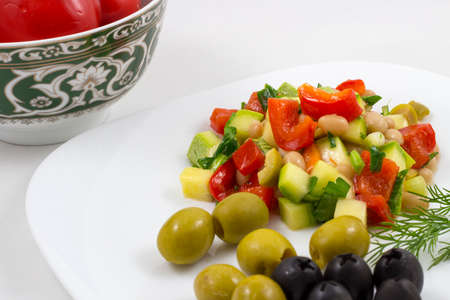 Lent vegetable salad with zucchiniの写真素材