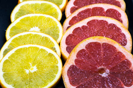 Rings of fresh grapefruitの写真素材