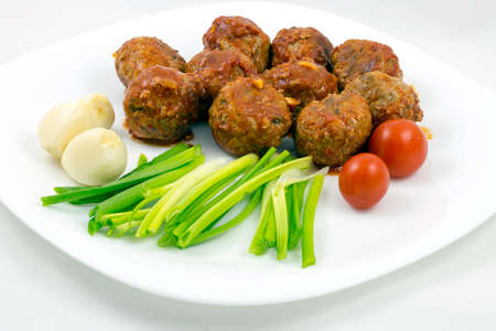 Meatballs with tomato sauceの写真素材