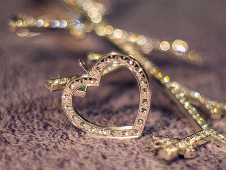 Glowing heart on an interesting backgroundの写真素材