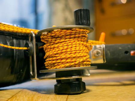 The robust coil with bright rope close up