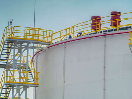 The large fuel tank with the ladderの写真素材