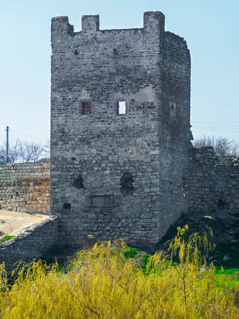 Tower of Genoese fortress in Feodosia, Crimea, Russia