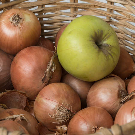 Apple and onionの写真素材