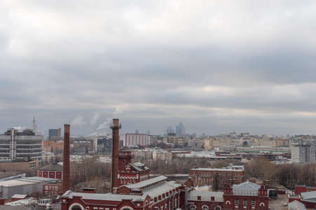 Autumn dusk over Moscowの写真素材