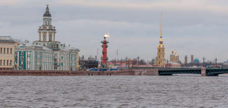 Neva. The Palace bridgeのeditorial素材