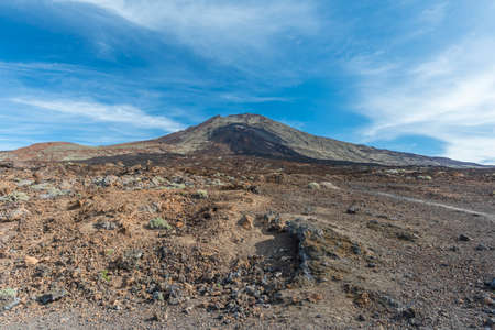 Blue sky over the Teide volcanoの写真素材