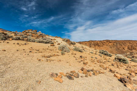 The sky over a stone desertの写真素材