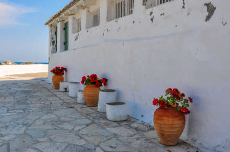 Vases at the walls of the monasteryの写真素材