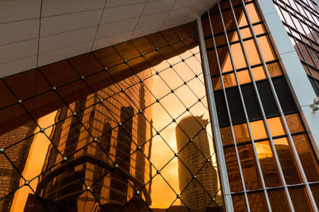 Modern business buildings. The exterior of the building is made of metal and glass. Moscow.の写真素材