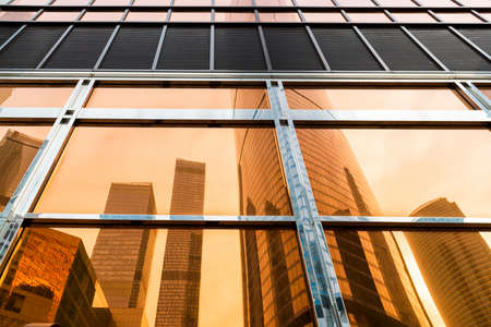 Modern business buildings. The exterior of the building is made of metal and glass. Moscow.の写真素材