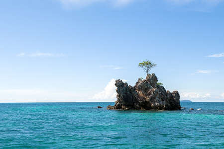 Beautiful landscape from one of the islands in the Adaman Sea. Travel resort background. Summer...