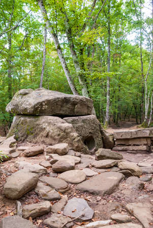 Mountain autumn landscape. Dolmens. Divnomorskoe. Krasnodar Territory.の写真素材