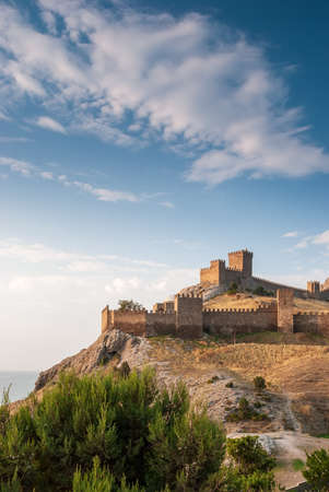 Genoa fortress of the 7th century AD. The city of Sudak. Crimea.の写真素材