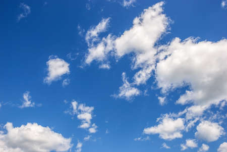 Blue sky with white heap clouds.の写真素材