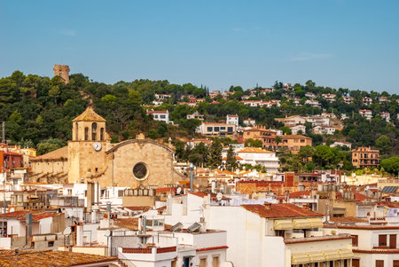 Tossa De Mar, Catalonia, Spain. Picturesque little town near Barcelona. Famous tourist destination Costa Brava.の写真素材