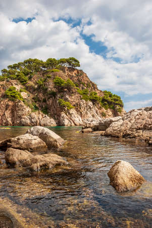 Tossa De Mar, Catalonia, Spain. Picturesque Costa Brava coast with beautiful beaches and clean turquoise water.の写真素材