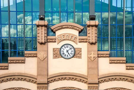 Facade of Barcelona Central Bus Station. Spain. Catalonia.の写真素材