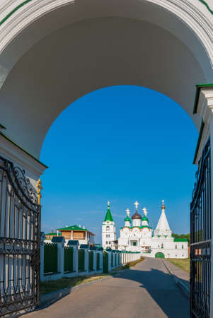 Ascension Pechersky Monastery on a sunny day against the background of a blue sky. Nizhny Novgorod. Russiaの写真素材