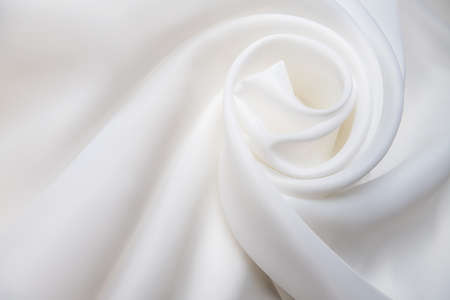Silk fabric, matte organza "Carolina", milk colorsの写真素材